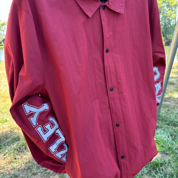 Oakley Jacket Mens XXL Nylon Icon Coach Sleeve Spellout Lightweight Buttons NEW - Picture 9 of 11